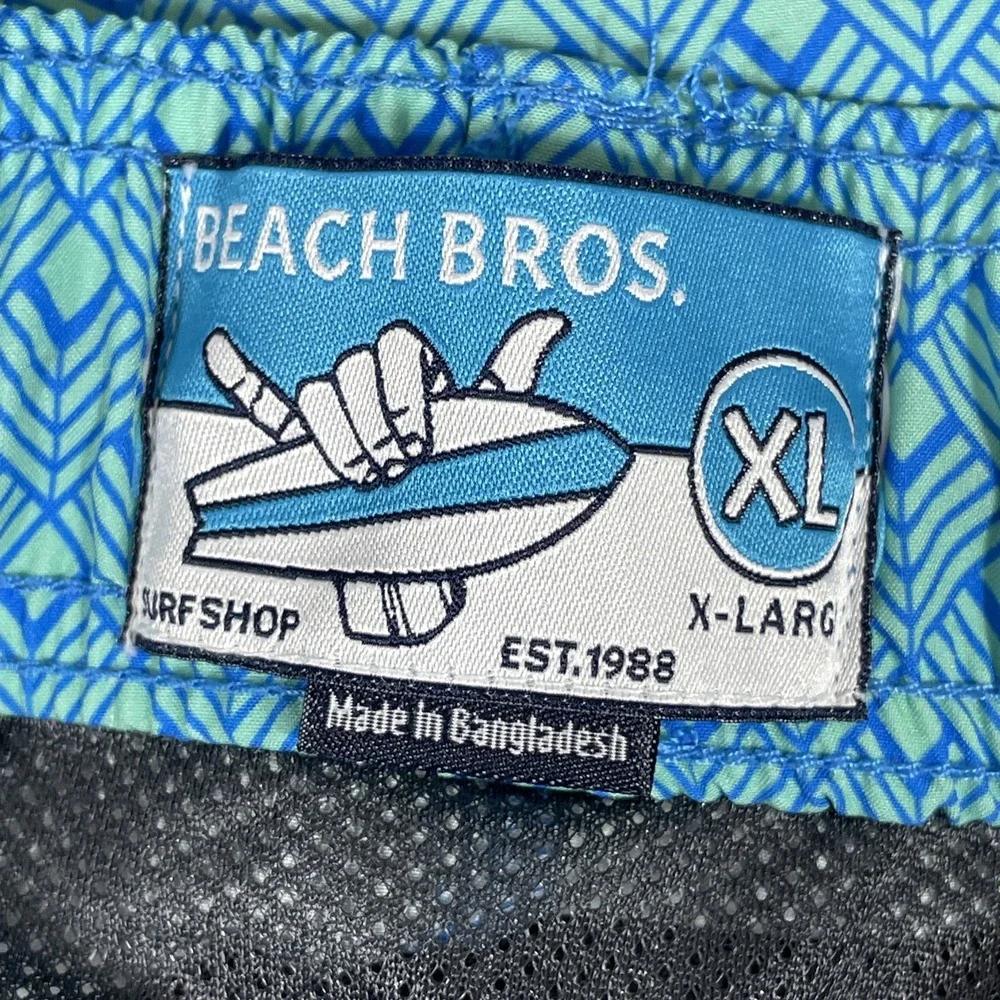 Beach‎ Bros Swim Trunks Mens Size Extra Large Blue Beach Pool Summer Vacation